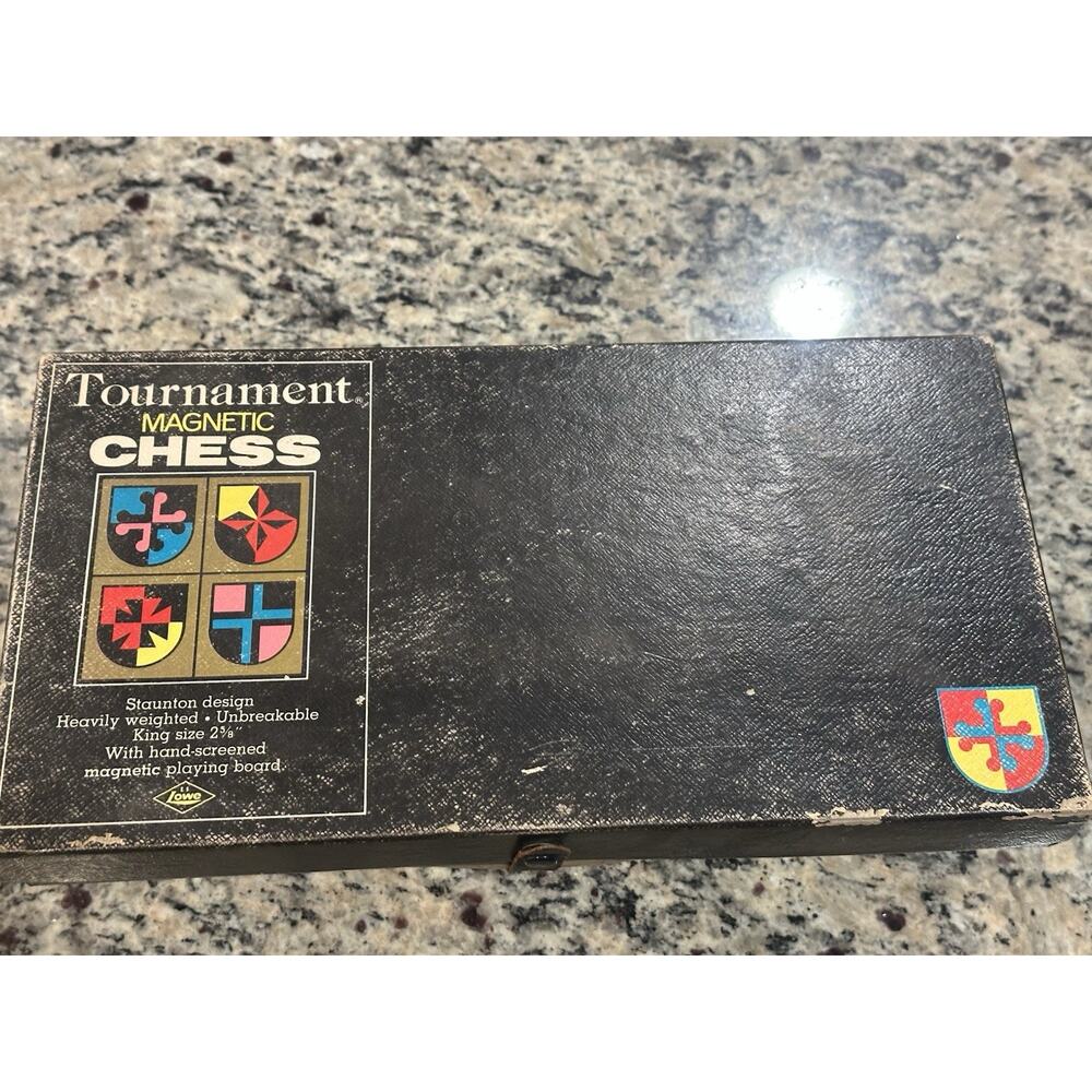 Vintage Magnetic Tournament Chess Set by E.S. Lowe Company 1968